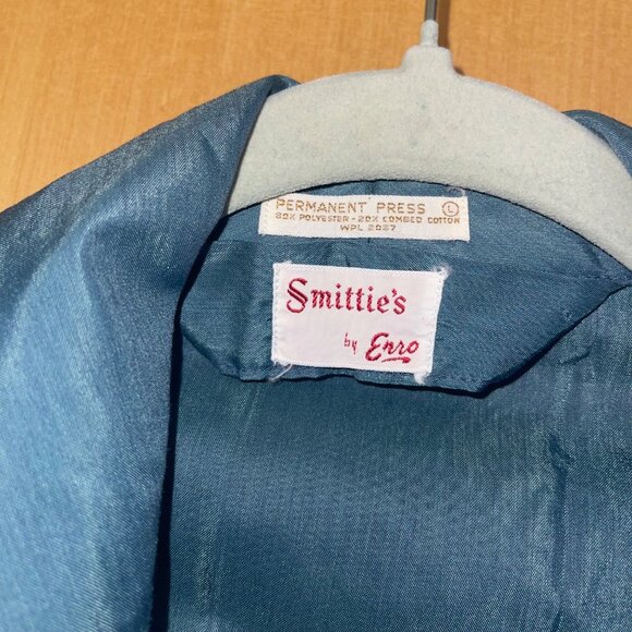 Smitties By Enro Vintage Mens Robe Size Large Blue Belted Pockets Casual - Picture 6 of 10